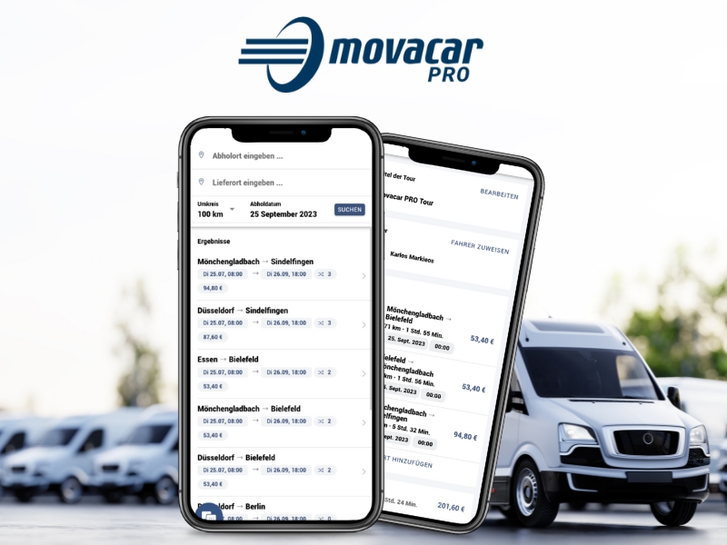 MovacarPRO mit App vor Vans