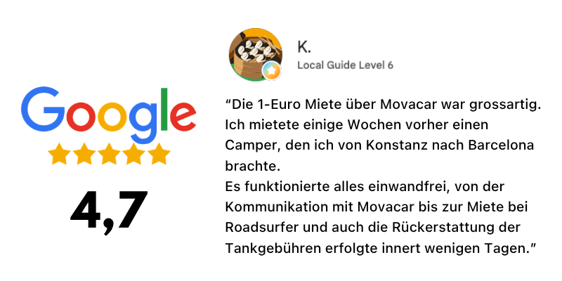 Google-Bewertungen für Movacar